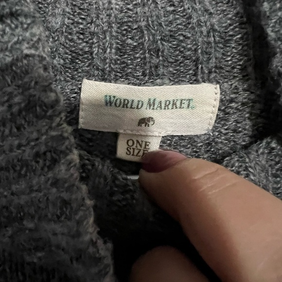 World Market Ribbed Knit Funnel Neck Boxy Sweater - Picture 4 of 6